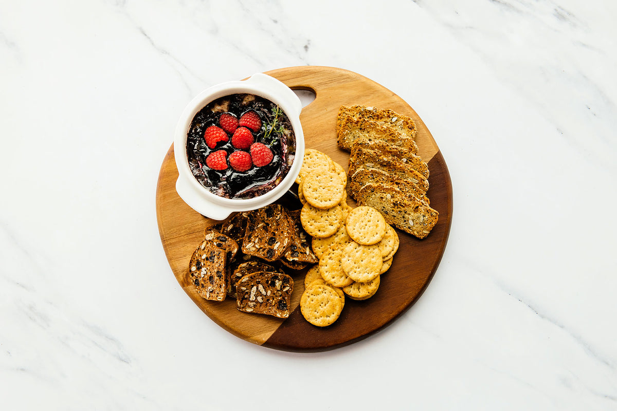 Baked Brie Kit Black Raspberry Baked Brie with Fresh Organic Raspber Brie & Bamboo